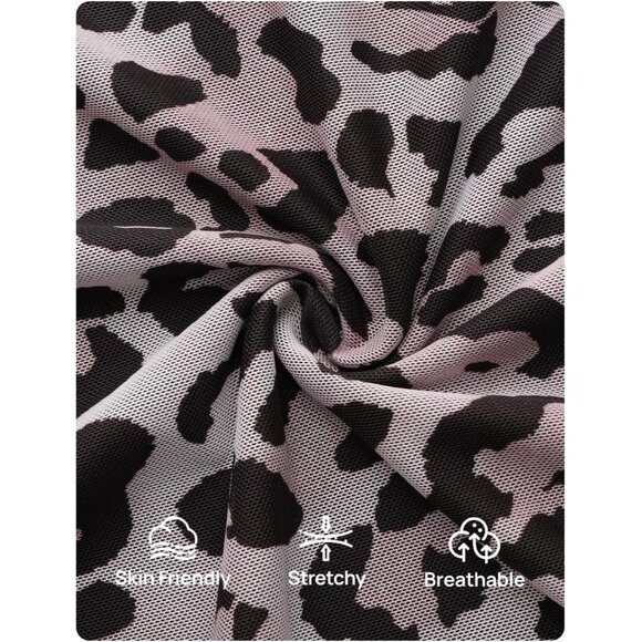 Zesica Women's Leopard Ruched Mesh Long Sleeve Floral Bodycon Cocktail Dress - Picture 4 of 6